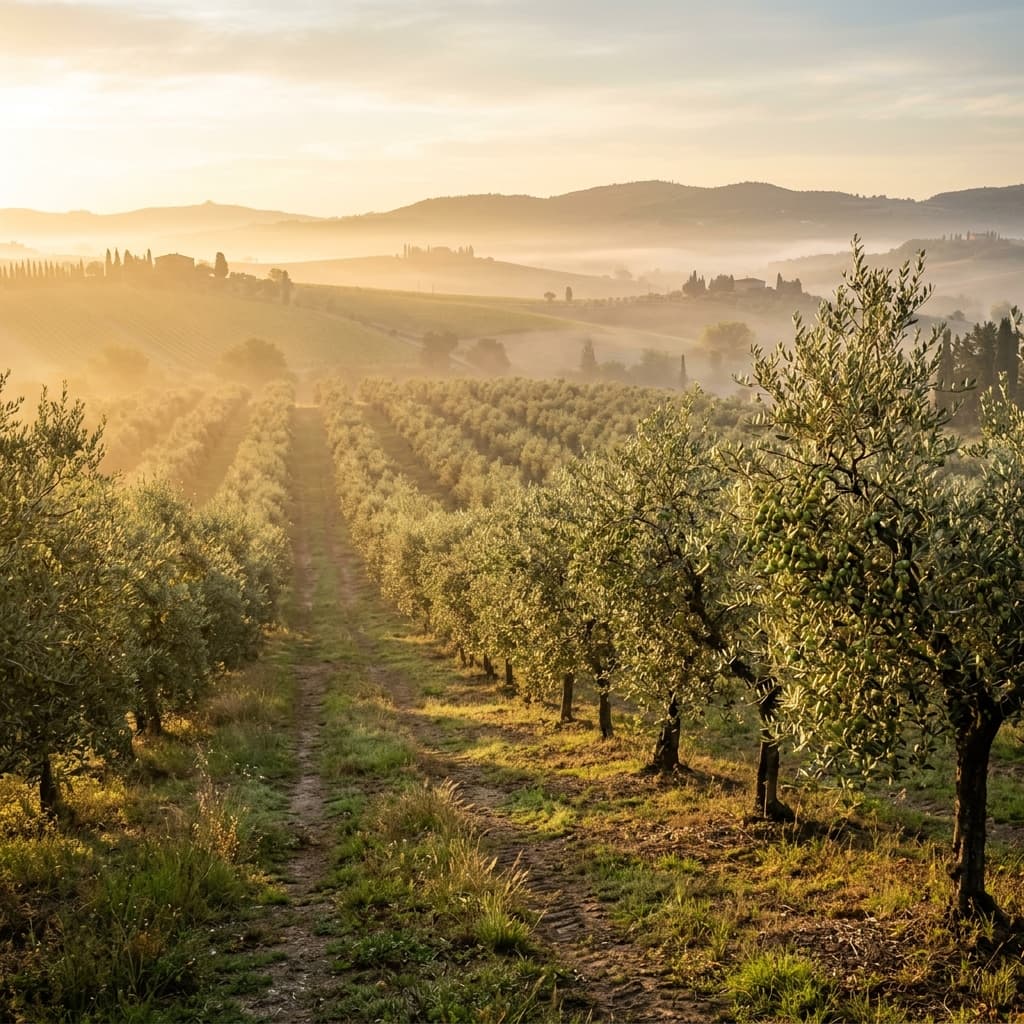 Crunchveda sunlit orchard hills